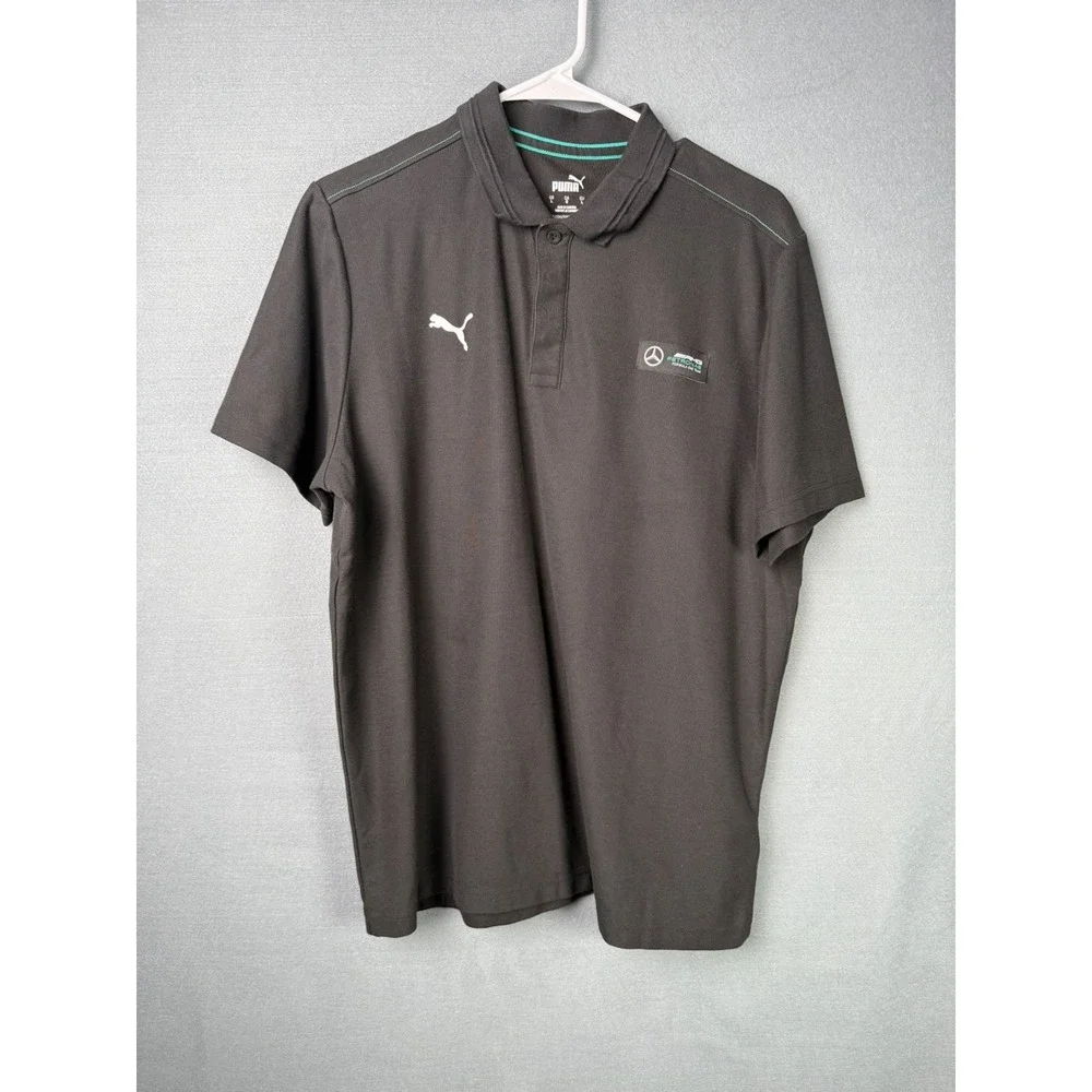Puma Mens Black AMG Petronas F1 Neon Energy Short Sleeve Polo Shirt L 621154-01